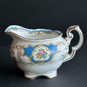 EB Foley England Bone China BROADWAY Medium Blue Mini Creamer Pitcher